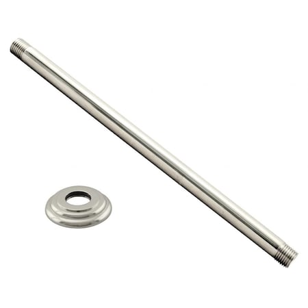 Westbrass 1/2" IPS x 19" Ceiling Mounted Shower Arm W/ Flange in Polished Nickel D3619A-05